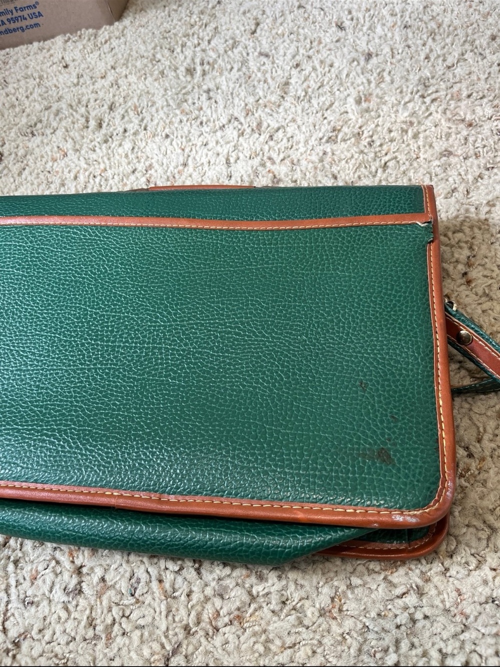 Dooney & Bourke Pebble Collection Emerald Green Leather -Business Bag - Picture 7 of 8